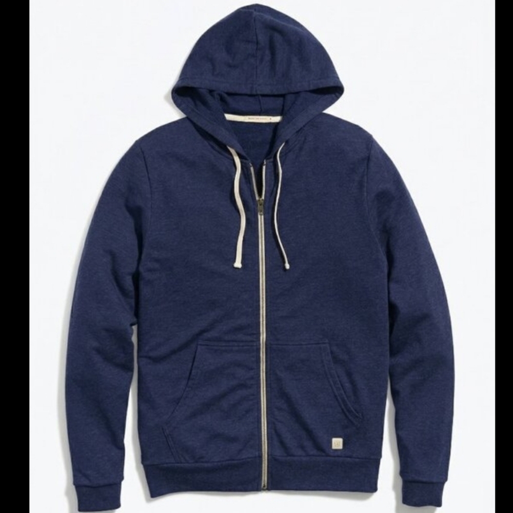 NWOT Marine Layer Afternoon Full Zip Hoodie Jacket Navy Blue XS Lounge Travel
